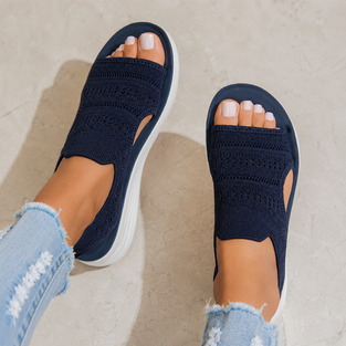 Platform Sandals | Breathable Knitted Upper, Raised Sole 11