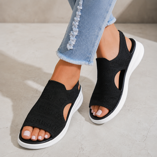 Platform Sandals | Breathable Knitted Upper, Raised Sole 8