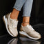 Platform Sneakers | Metallic Upper, Side Zipper Detail 0