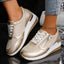 Platform Sneakers | Metallic Upper, Side Zipper Detail 1