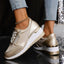 Platform Sneakers | Metallic Upper, Side Zipper Detail 3