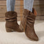 Women’s Slouchy Western Ankle Boots with Braided Tassel