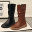 Women’s Slouchy Mid-Calf Boots with Side Zip