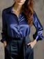 Satin Blouse | Long Sleeves, Lapel Design 3