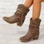 Women’s Slouchy Western Ankle Boots with Braided Tassel