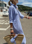 Shirt Dress | Classic Striped Design, Button Placket 5