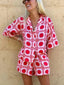 Shirt & Shorts Set | Geometric Print, Relaxed Fit 0
