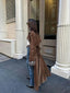 Women’s Faux Suede Double Breasted Trench Coat