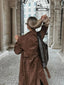 Women’s Faux Suede Double Breasted Trench Coat