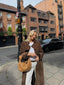 Women’s Faux Suede Double Breasted Trench Coat