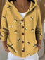 Women’s Patchwork Print Hooded Button Cardigan