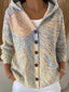 Women’s Patchwork Print Hooded Button Cardigan