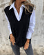 Sweater Vest | Deep V-Neckline, Ribbed Trim 3