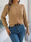Sweater | Cable-Knit Texture, Round Neckline 4