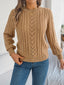 Sweater | Cable-Knit Texture, Round Neckline 6