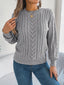Sweater | Cable-Knit Texture, Round Neckline 8