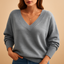 Sweater | Ribbed V-Neckline, Relaxed Fit 1