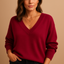Sweater | Ribbed V-Neckline, Relaxed Fit 4