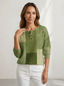 Sweater | Waffle Knit Texture, Button Neckline 4