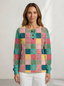 Sweater | Waffle Knit Texture, Button Neckline 9