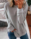Sweatshirt | Crew Neck, Curved Hem, Side Slits 7