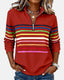 Sweatshirt | Half Zip, Stand Collar, Rainbow Stripes 3