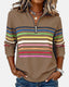 Sweatshirt | Half Zip, Stand Collar, Rainbow Stripes 4