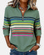 Sweatshirt | Half Zip, Stand Collar, Rainbow Stripes 5