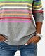 Sweatshirt | Half Zip, Stand Collar, Rainbow Stripes 7