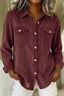 Women’s Burgundy Corduroy Shirt | Collared Long Sleeve Overshirt