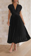 Women's Casual Pleated Maxi Dress