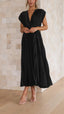 Women's Casual Pleated Maxi Dress