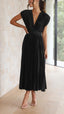 Women's Casual Pleated Maxi Dress