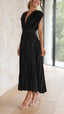 Women's Casual Pleated Maxi Dress