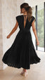 Women's Casual Pleated Maxi Dress