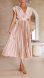 Women's Casual Pleated Maxi Dress
