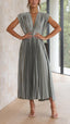 Women's Casual Pleated Maxi Dress