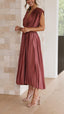 Women's Casual Pleated Maxi Dress