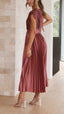 Women's Casual Pleated Maxi Dress