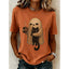T Shirt | Crew Neck, Ghost and Cat Print 0