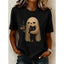 T Shirt | Crew Neck, Ghost and Cat Print 1