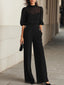 Three-Piece Set | Blouse, Top, Wide-Leg Trousers 0