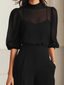 Three-Piece Set | Blouse, Top, Wide-Leg Trousers 6