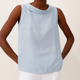 Top | Sleeveless Design, Rolled Collar 4