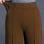 Women's High-Waisted Straight-Leg Trousers with Slant Pockets