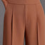 Women's High-Waisted Straight-Leg Trousers with Slant Pockets
