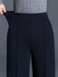 Women's High-Waisted Straight-Leg Trousers with Slant Pockets
