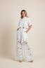 Two-Piece Set | Floral Cut-Out Top, Wide-Leg Pants 1