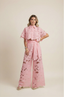 Two-Piece Set | Floral Cut-Out Top, Wide-Leg Pants 3