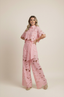 Two-Piece Set | Floral Cut-Out Top, Wide-Leg Pants 4